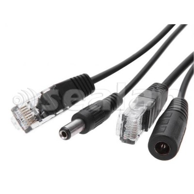 ПОЕ інжектор розгалужувач пасивний чорний POE (пара) 100Мб, 802.3at (30Вт) TwinRate