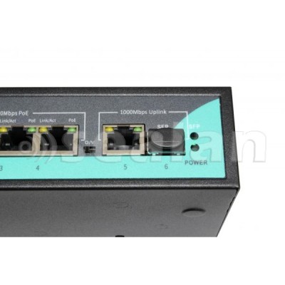 ПОЕ комутатор світч 4 POE x1Gb(100метрів)+1 SFP 1.25Gb+1 UTP 1Gb TK-Link