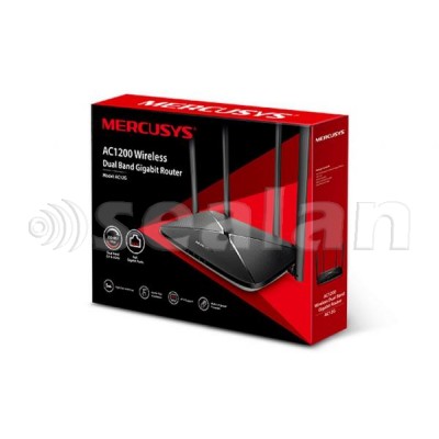 Маршрутизатор роутер Mercusys AC12G Wi-Fi 2.4+5ГГц 300Мбіт LAN 3х10/100/1000 Мб/с WAN 1x 10/100/1000Мб/с