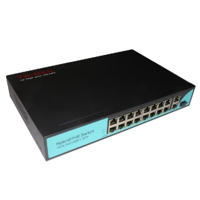 ПОЕ комутатор світч 16 POE x100Mb(250метрів)+2 UTPx1Gb+1 SFPx1Gb TK-Link