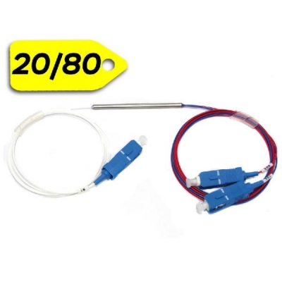 Дільник оптичний 1x2 SC/UPC 20/80%, 0.9мм, куплер (Coupler FBT), волокно G657A, ValCord