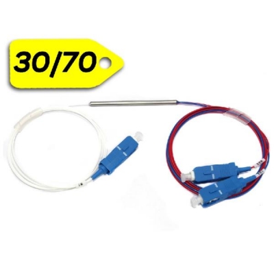 Дільник оптичний 1x2 SC/UPC 30/70%, 0.9мм, куплер (Coupler FBT), волокно G657A, ValCord