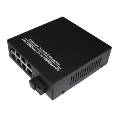 Медіаконвертер світч комутатор 8 портовий 1SC.WDM 1Gb+8RJ45 100/1000mb 1310 TK-link